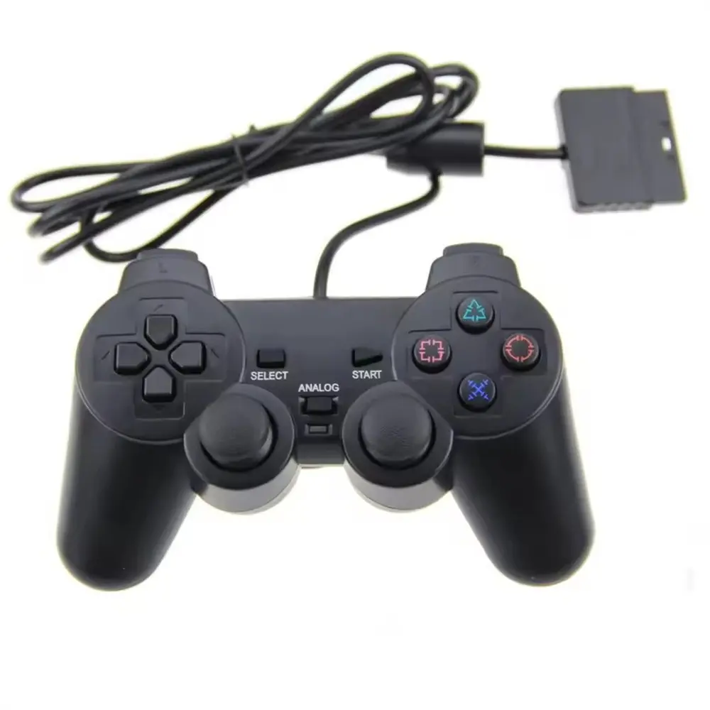 PS2 Black Wired Game Gamepad for PS2 Controller Gamepad Joypad Black Gaming Console Accessory