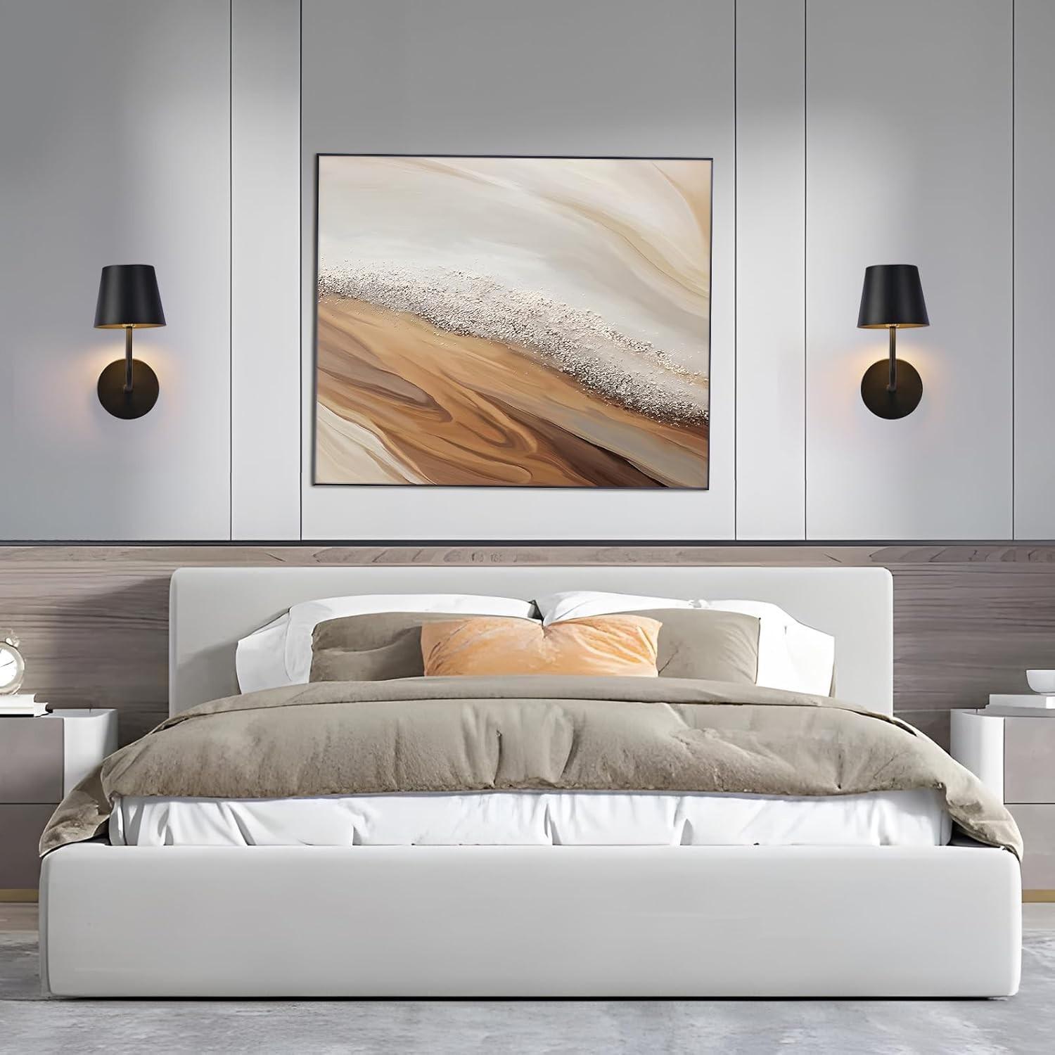 2-Pack LED Wall Lights, Remote Control, Dimmable Timer, Rechargeable Touch Control, Indoor Lighting for Bedroom Office Hallway