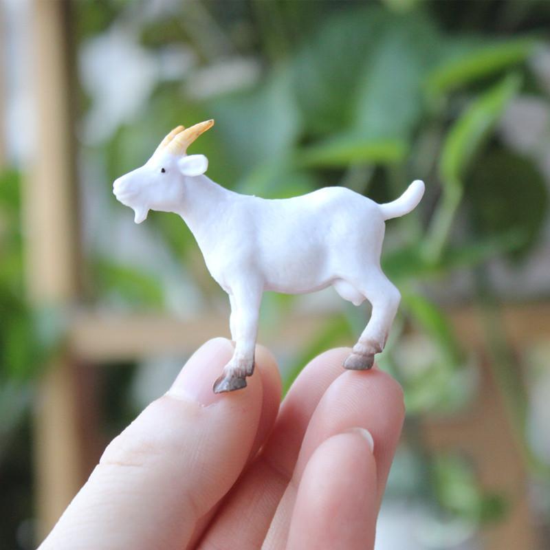 1 Piece Simulation Farm Animal Goat Lamb White Sheep Small Statue Figurine Crafts Ornament Miniatures Decor
