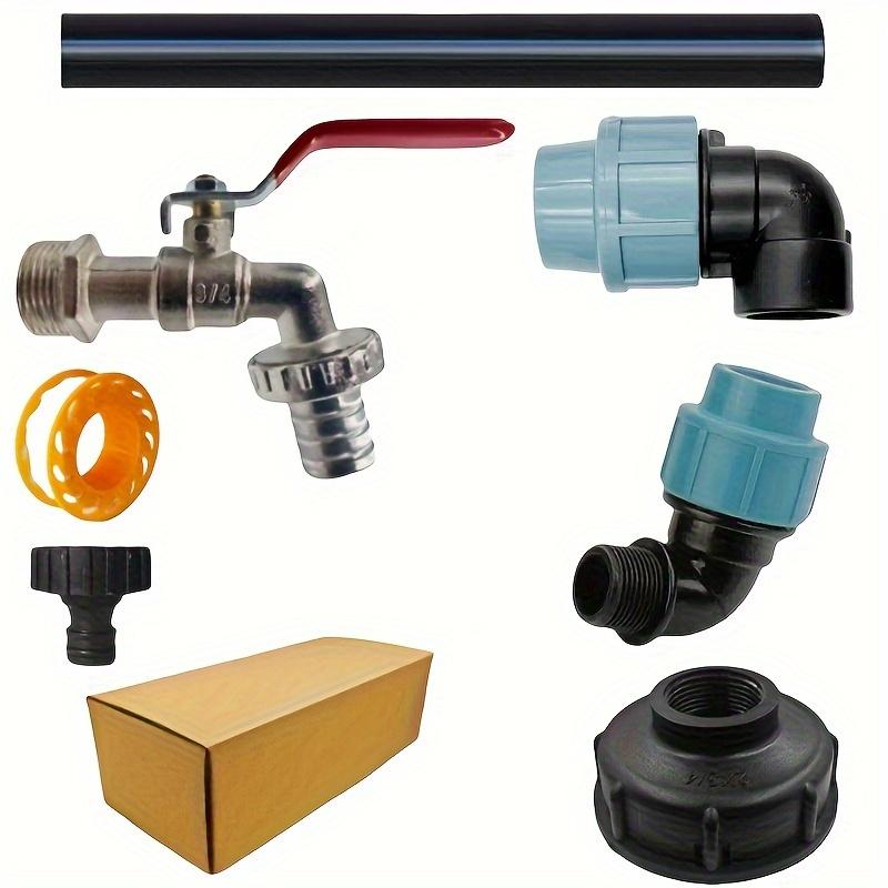 Universal IBC Tote Adapter Set, Durable Bronze Color Flat Arm Connector with PE Tube Interface, Rustproof for Water Tanks, Aquariums, and Garden Buckets