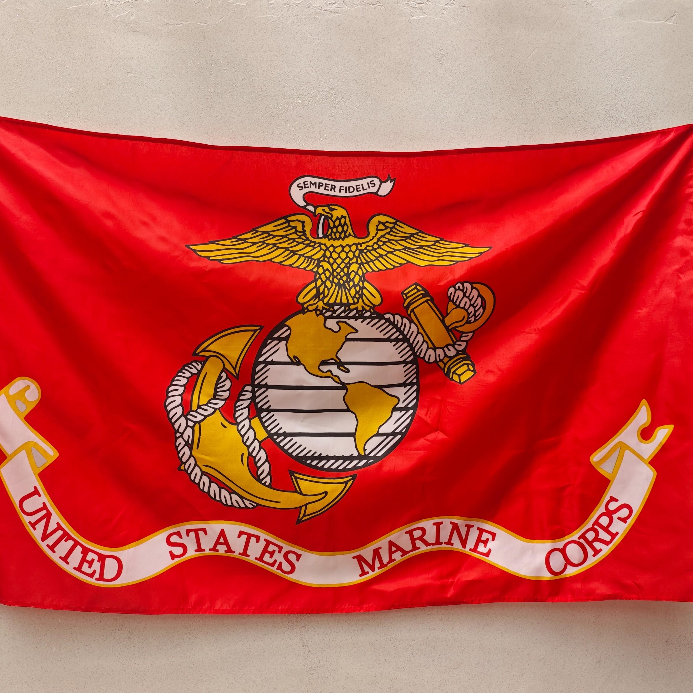 Us Navy Marine Corps Flag 3x5 Feet Outdoor UV Resistant, Durable Canvas Header Brass Eyelets Easy Hoist, Usmc Banner for Decoration Wall Decor Flags