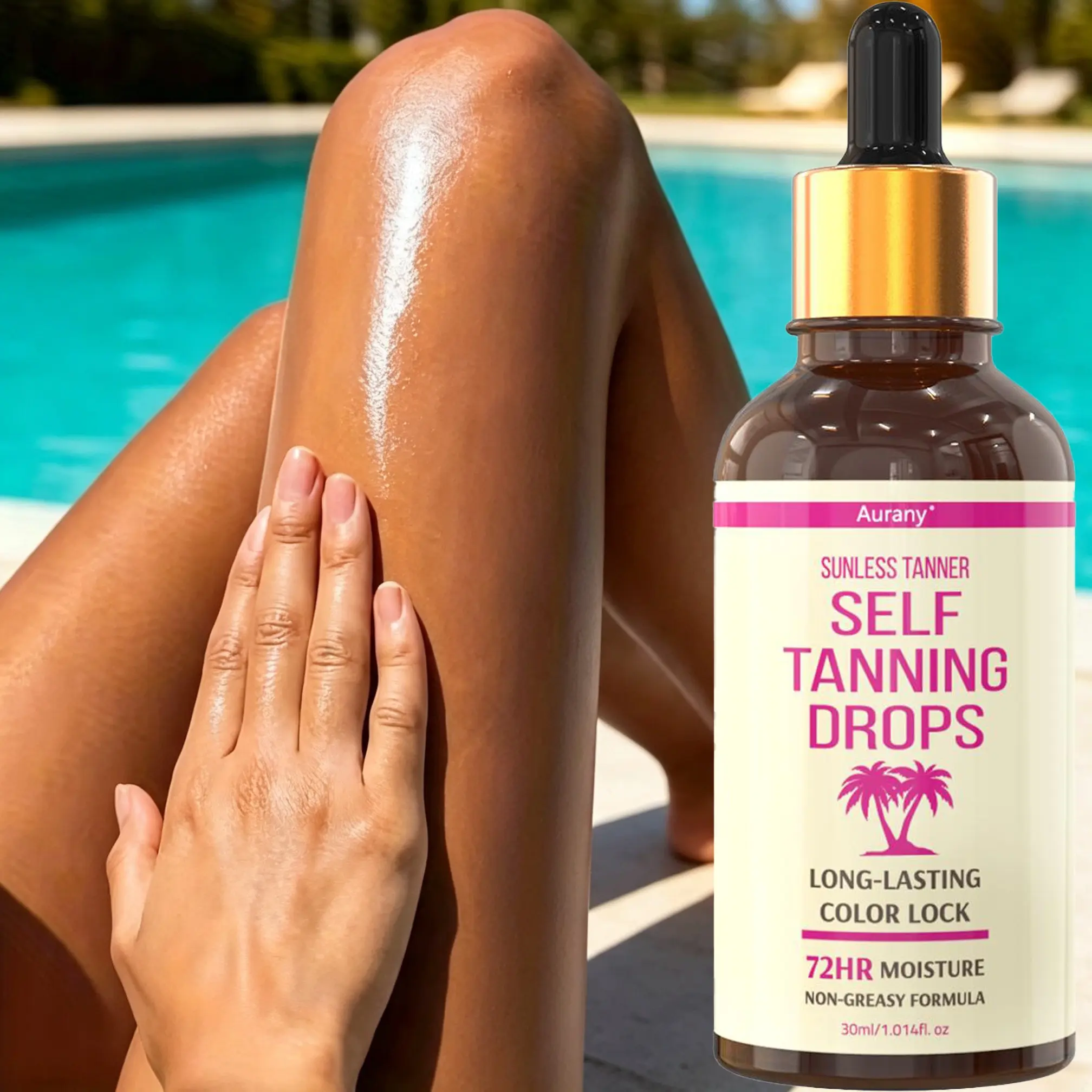 Self Tanning Drops, Tan Drops, Face Tanning Drops ， Long-Lasting Color Lock, Natural Bronze Glow, Refreshing & Non-Sticky, Creates A Natural Tan Effect, Moisturizes & Nourishes Skin, Unisex, Suitable For All Skin Types