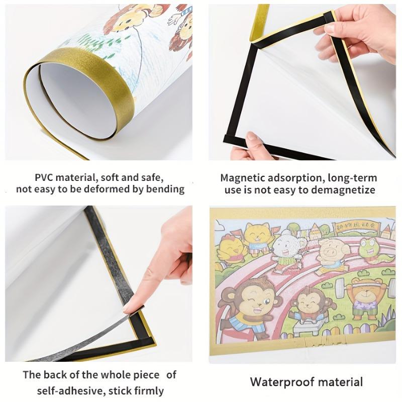 5pc Business License Award Frame, Magnetic Display Poster, Soft Frame Stick, Wall Use, Casual Style, No Ca_prop_65 Features