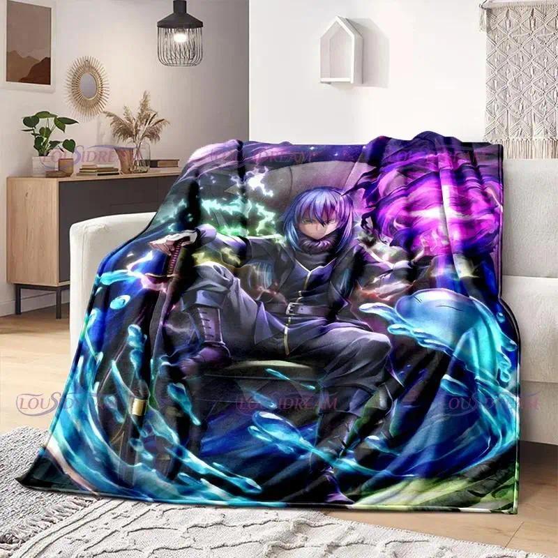 That Time I Got Reincarnated As A Slime Rimuru Tempest Anime Flannel Throw Blanket - Soft Warm All-Season Blanket for Sofa, Home Room & House Decor, Whimsical Home Decor Gift for Anime Fans Teens, Room Decor, Animal Print