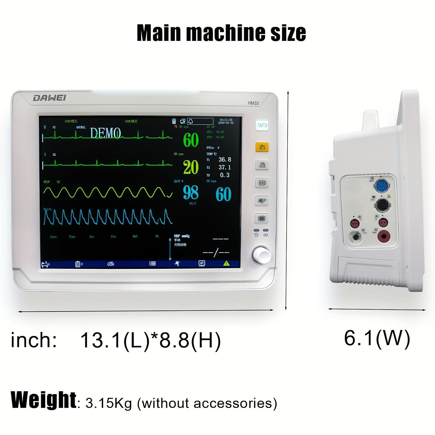 Spo2 Multiparameter Machine 12.1-inch Display PET Vet Patient Monitor Multiparameter ICU Machine ...
