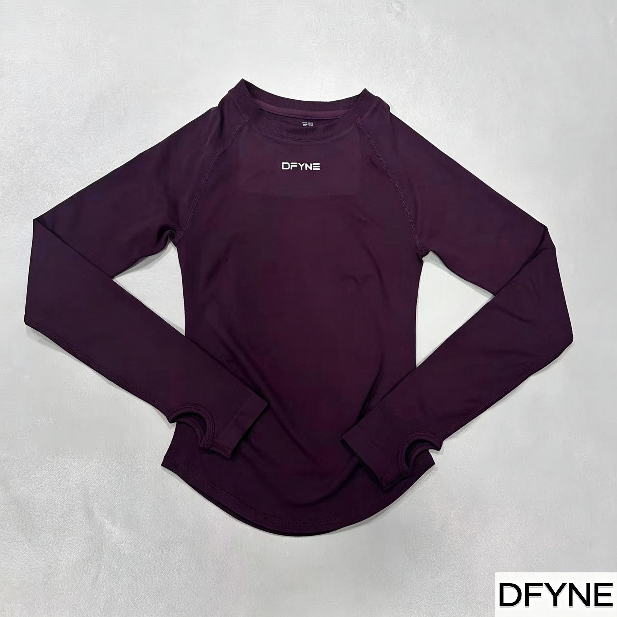 Dfyne Women's Seamless Long Sleeve High Performance Activewear Top - Lightweight, Breathable, 4-Way Stretch, Round Neck, Slim Fit, Multi-Size, Plus Size Gym Ootd Sporty Chic Tee for Yoga, Gym