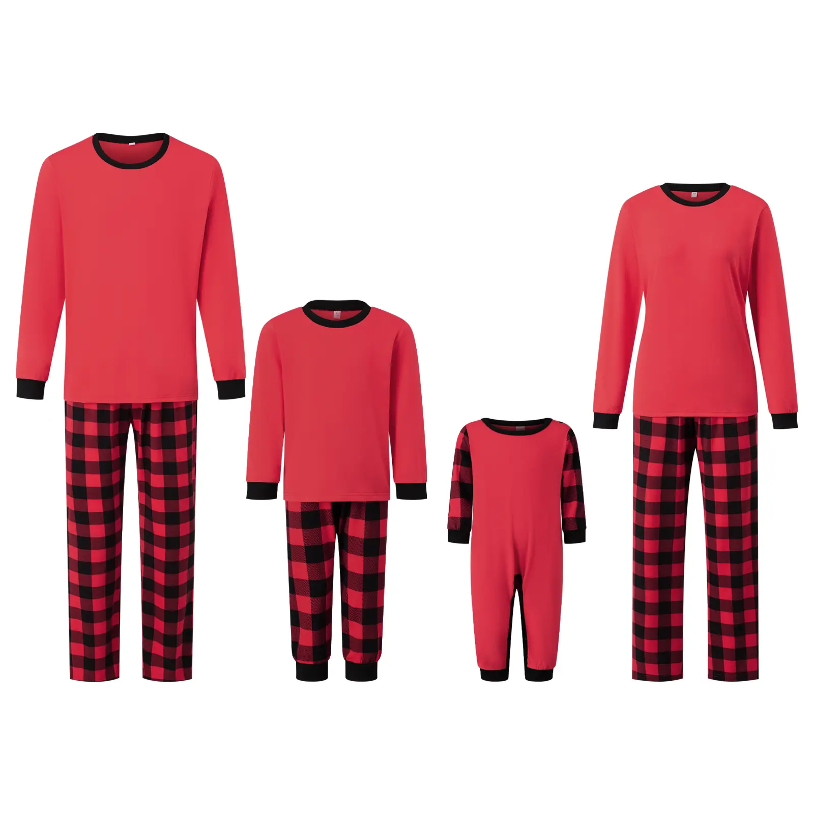 [Lullaby] Family Matching Christmas Pajamas Set Plaid Print Holiday Pajamas Sleepwear Dad Mom Kids PJs