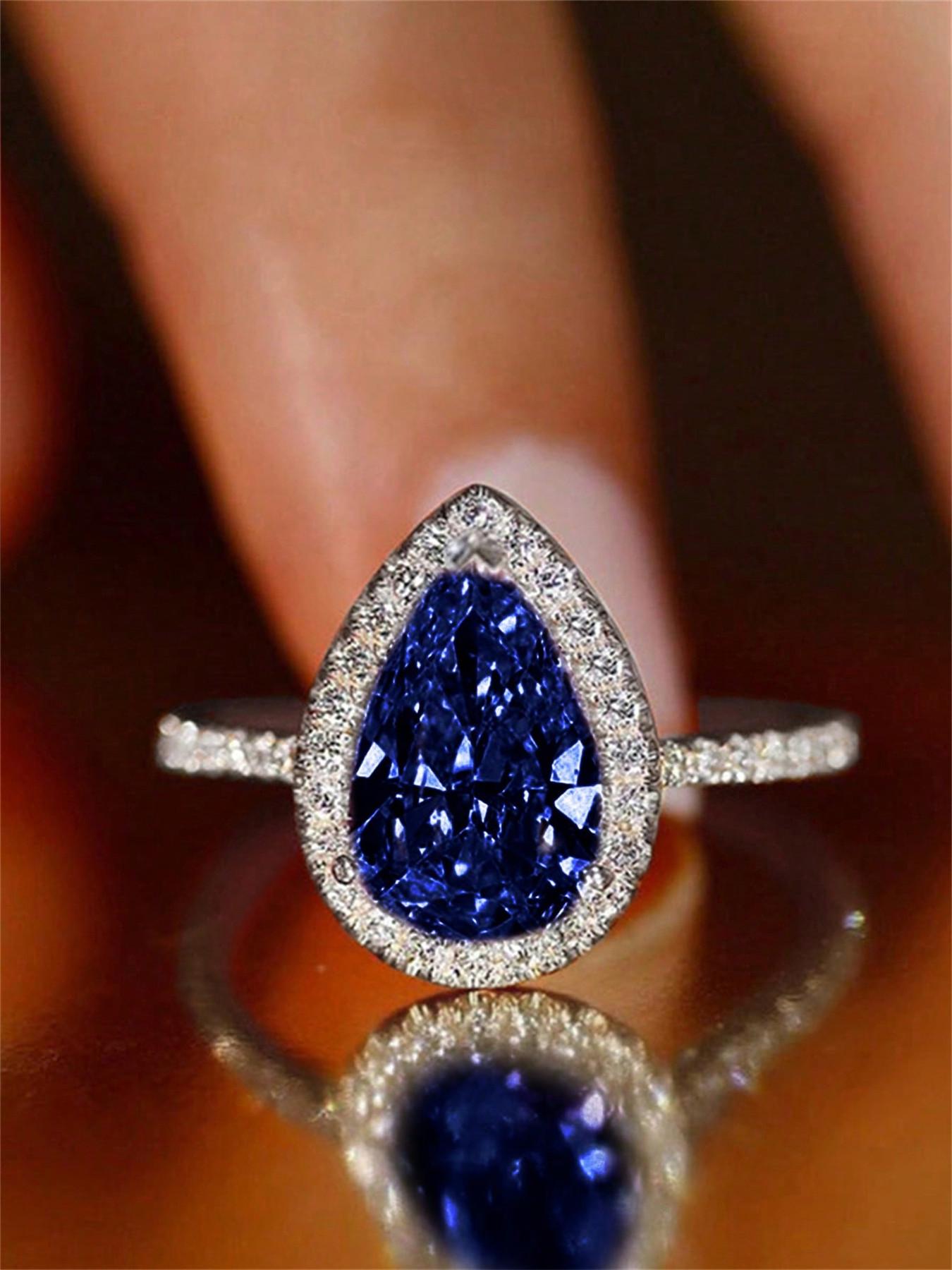 Elegant Water Drop Shaped Rhinestone Decorated Marquise Cut Ring Perfect As Gift, Fashion Accessories for Wedding Party, Engagement Gift for Women, Statement Ring, Maximalist Jewelry, Jewelry Rings, Jewelry Gifts