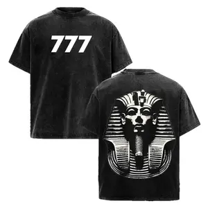 777 Pharaoh Vintage Washed T-Shirt – Ancient Egypt King Graphic Tee Streetwear