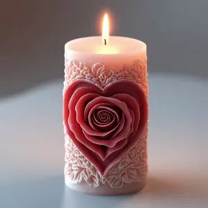 Valentine's Day Rose Pillar Candle Mold, High-Quality Texture, Easy to Use for Beginners, Handmade Wax DIY Tool