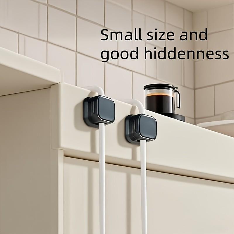 6-Piece Magnetic Cable Clips Set, Desktop & Bedside Adhesive Cable Organizer, Office Supplies, Multi-Function Cable Management System, No Drilling Required