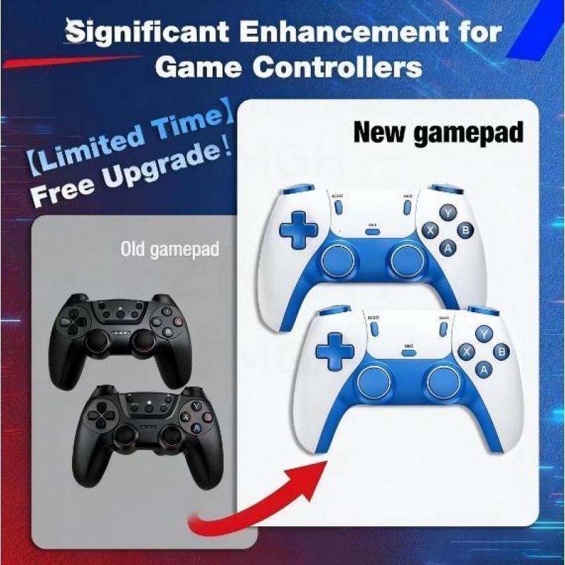 ZMGH X10 PRO Game Console - 50000+ Games Including PSP & PS1 Blockbusters, 2 Wireless Controllers, 128G TF, Party Ready, Blue & White Design