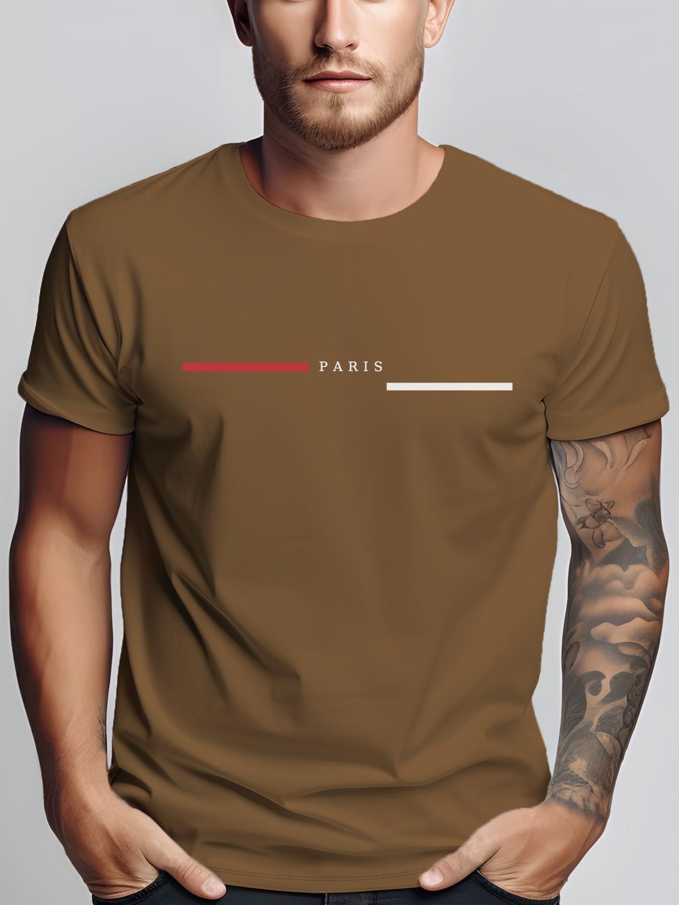 Men's Summer Micro-Stretch Comfort Round Neck Printed T-Shirt, Fashionable Trendy Wear, Best Choice for Men, Casual Stylish Tee