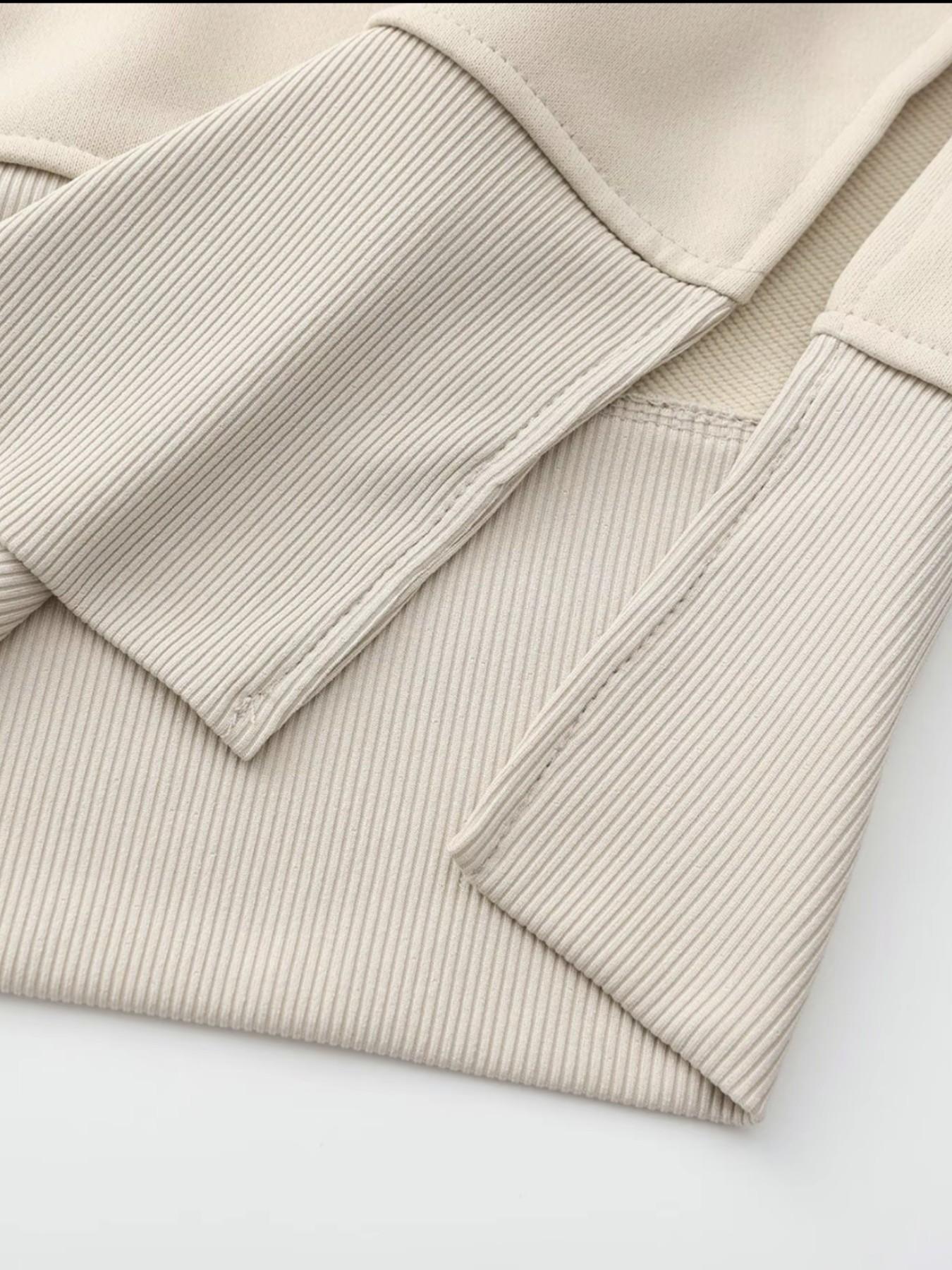 Women's Solid Drop Shoulder Split Hem Sweatshirt & Pants Two-piece Set, Athleisure Wear Set, Casual Fashion Cozy Breathable Outfits for Daily Outdoor Wear, Ladies Sportswear for All Seasons