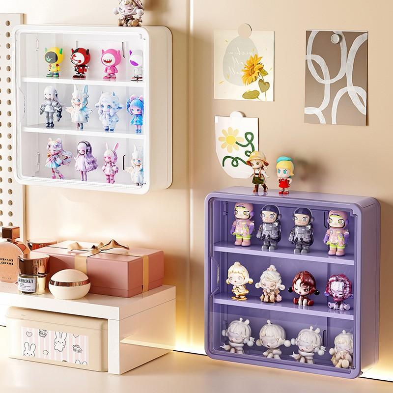 Wall-Mounted Blind Box Storage Display Rack, Bubblegum Matt Transparent Figure Stand, Cross-Border Foldable Showcase Box