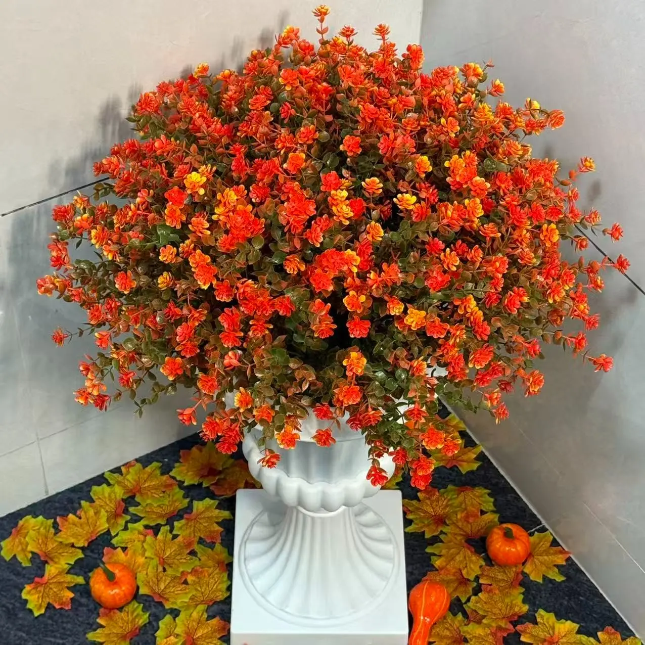24 Bundles Artificial Flowers, Decorative Faux Flowers, Fake Plants for Outdoors, UV-Resistant Faux Plastic Greenery, Mixed Color Shrubs for Garden, Porch and Window Decor
