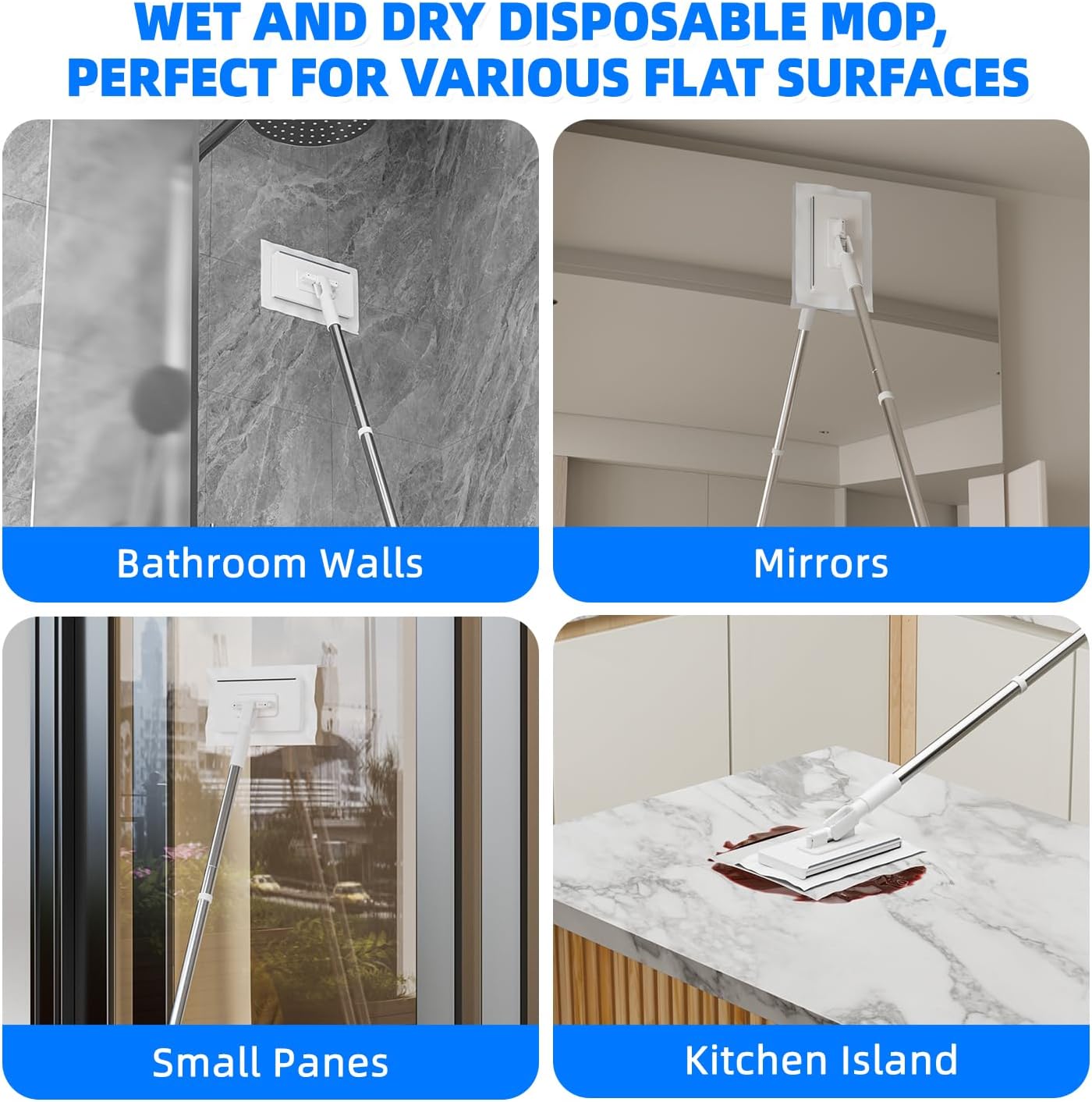 Mini Face Towel Mop Accessory 100cm Lazy Cleaning Tool Reusable Clamp Mop Head Home Kitchen Bathroom Desk Cabinet cleaning Cleaning