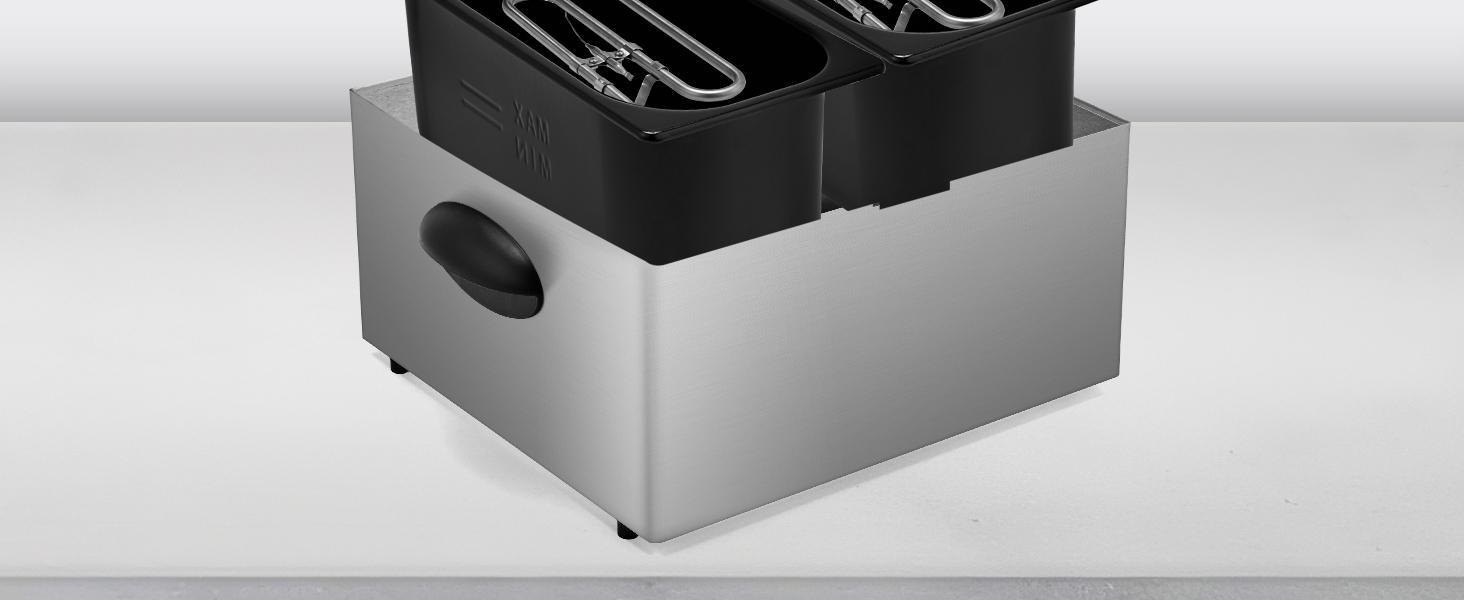 SUSTEAS Kitchen Appliances – 3000W Stainless Steel Dual-Basket Fryer, 6.3QT Capacity – Timer, View Window & Odor Filter for Splash-Proof SUSTEAS Kitchen Appliances – 3000W Stainless Steel Dual-Basket Fryer, 6.3QT Capacity – Timer, View Window & Odor Filter for Splash-Proof