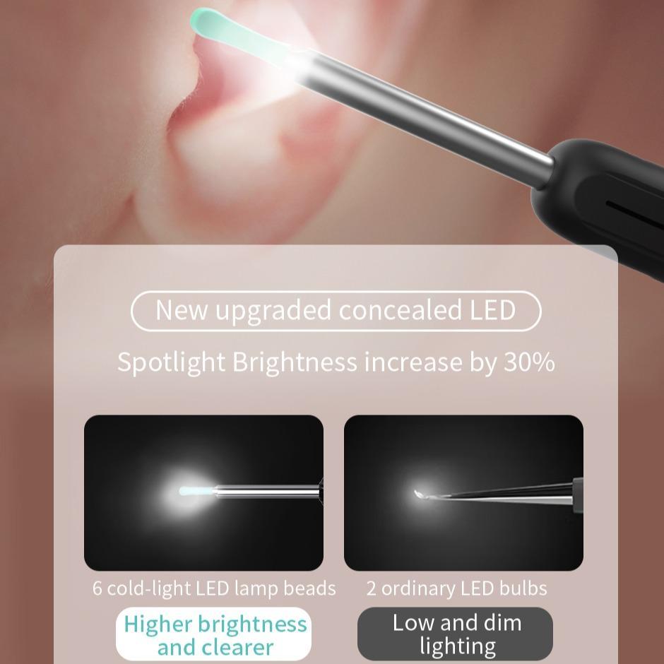Rechargeable Earwax Removal Tool Kit with 360° Wide Angle Camera, Waterproof, Type-C Charging, Portable Ear Cleaner for iPhone & Android
