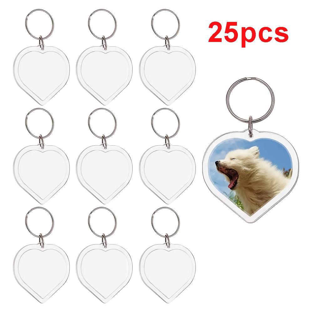 Acrylic Heart Keychain Set, Personalized Image, Perfect Gift for Valentine's Day, Birthday, Anniversary, Durable Material, Unique Accessory