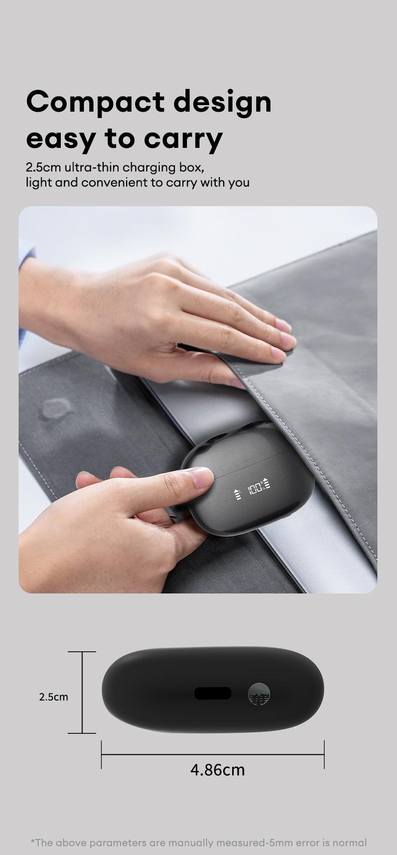 Clipbuds 7 Clip-on Design Wireless Headphones, Powerful Sound Effects for Music, Dustproof & Waterproof Sports Earbuds for Running, Workout, Audio