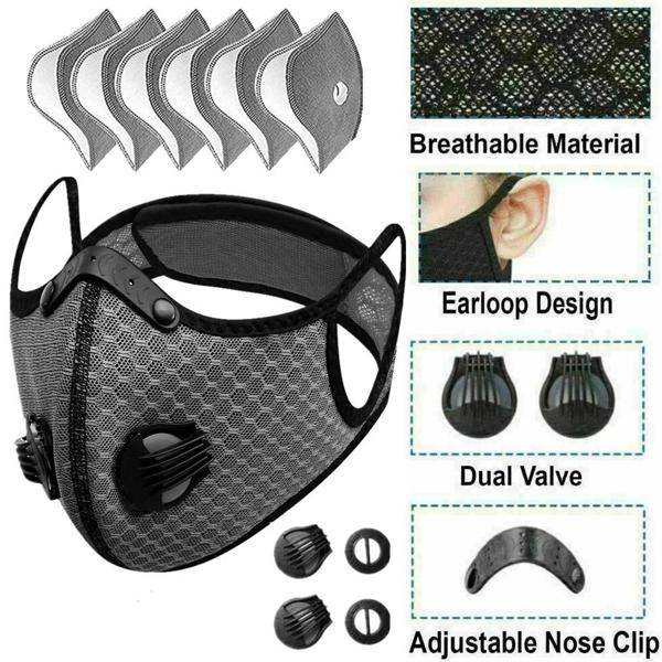 Reusable Half Face Cover Mask w/ Filter Cycling Outdoor Sport Face Mask Grey Reusable Half Face Cover Mask w/ Filter Cycling Outdoor Sport Face Mask Grey
