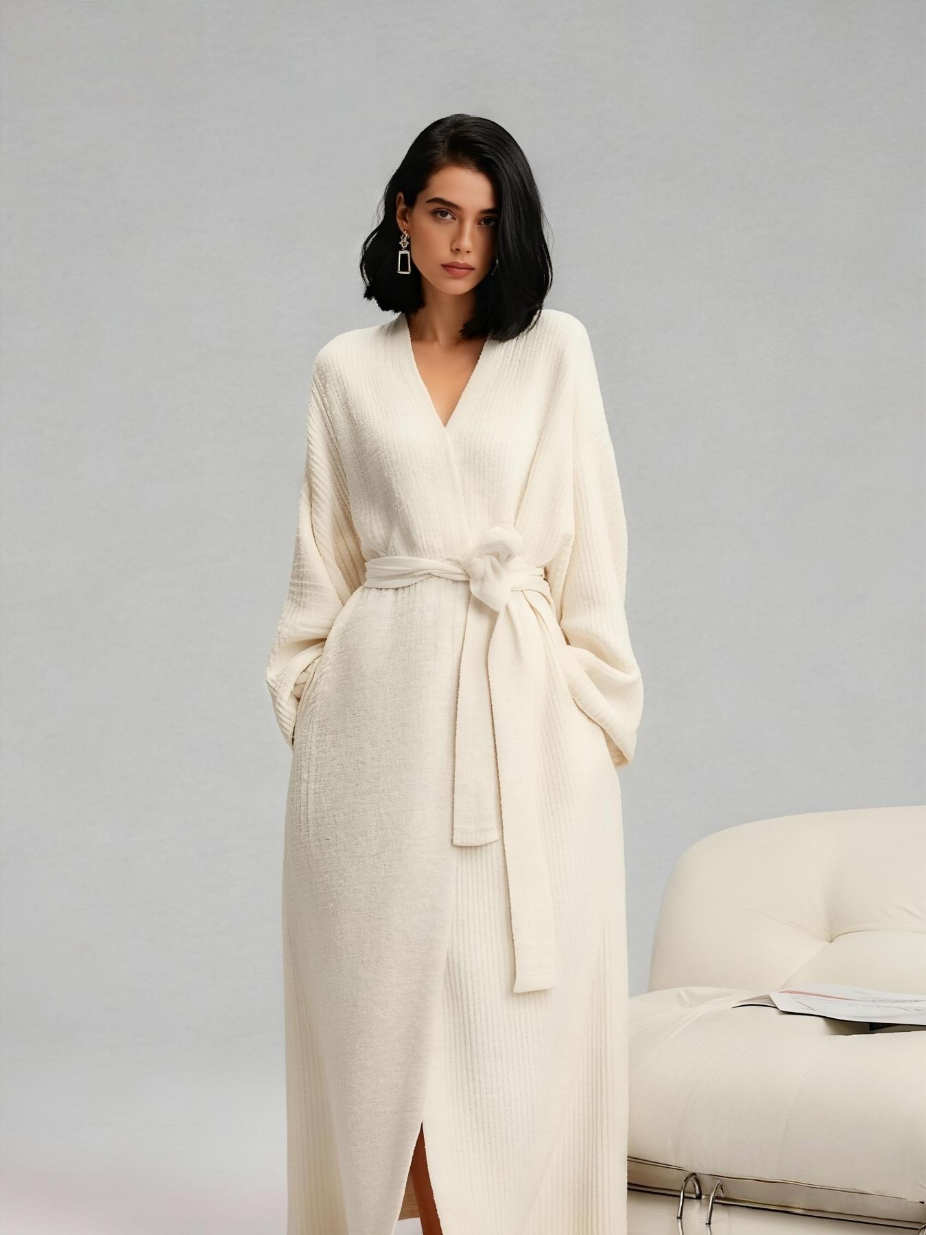 【COZY Soft Plush Feel】Women's Double-Sided Fleece Robe｜Thickened Long Plush Casual Loungewear｜Warm Flannel Pajamas Nightwear for Fall & Winter｜Soft, Cozy, and Wearable Indoors & Outdoors