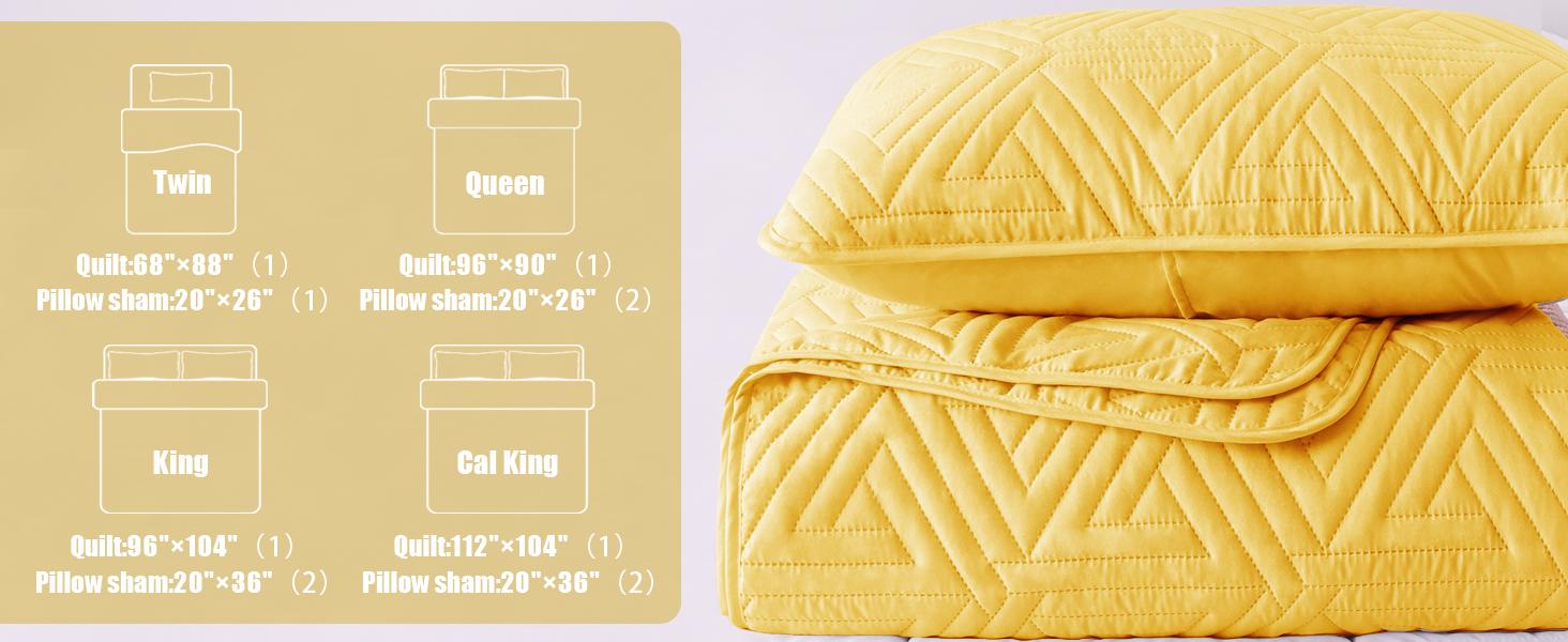 Whale Flotilla Soft Quilt Set for All Seasons,Ultrasonic Geometric Bedding Set, Lightweight Reversible Bedspread, Coverlet, Bed Cover with Pillow Shams