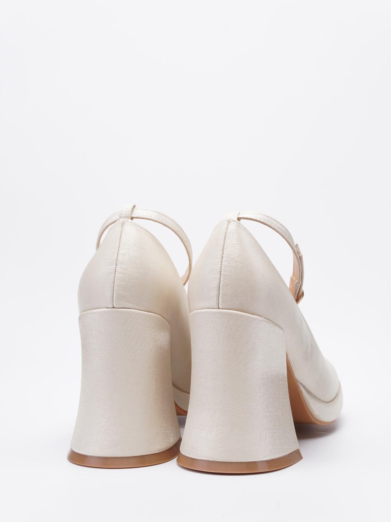 Vintage Coquette Satin Mary Jane Heels for Women Chunky Block Heel Platform Pumps Ankle Strap Dress Shoes