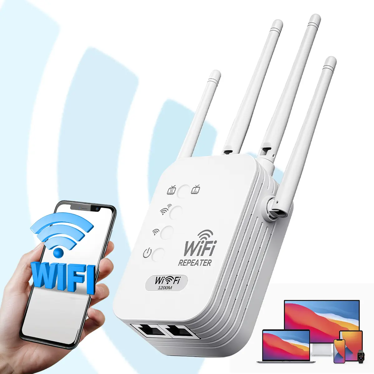 Internet Extender Wifi Booster,1200Mbps High Speed, Stable Connection,Multi-Device Support,AP & Repeater Modes,Compact Plug-In Design,Suitable for Home and Small Office