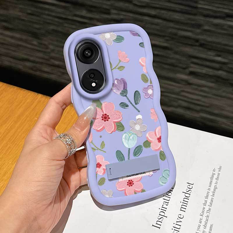 1 Piece A38 Flower Romance Flexible Design Anti-Scratch And Stand Protection Made For OPPO A38 Ideal For Entertainment
