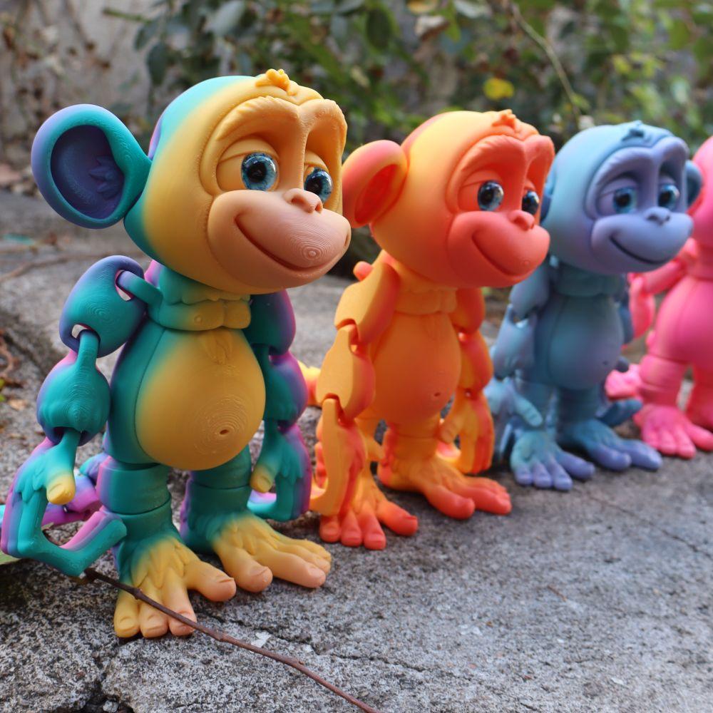 3D Printed Climbing Monkey Statue, Articulated Monkey Figurine, Realistic Eyes Home Decor, Perfect for Halloween Christmas Gifts, Birthday Present, Animal Figurine