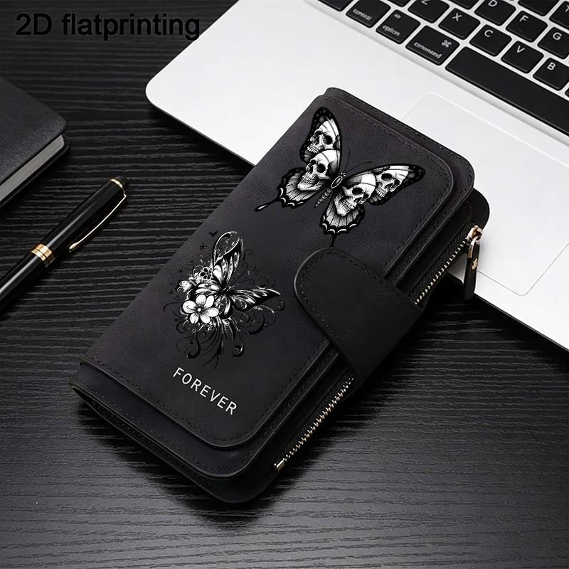 1pc Butterfly pattern women's long wallet, multi-functional wallet, portable snap coin purse, birthday gift and daily commuting essential, perfect holiday gift, suitable for outdoor, travel and family use, 3.10CYJ-5