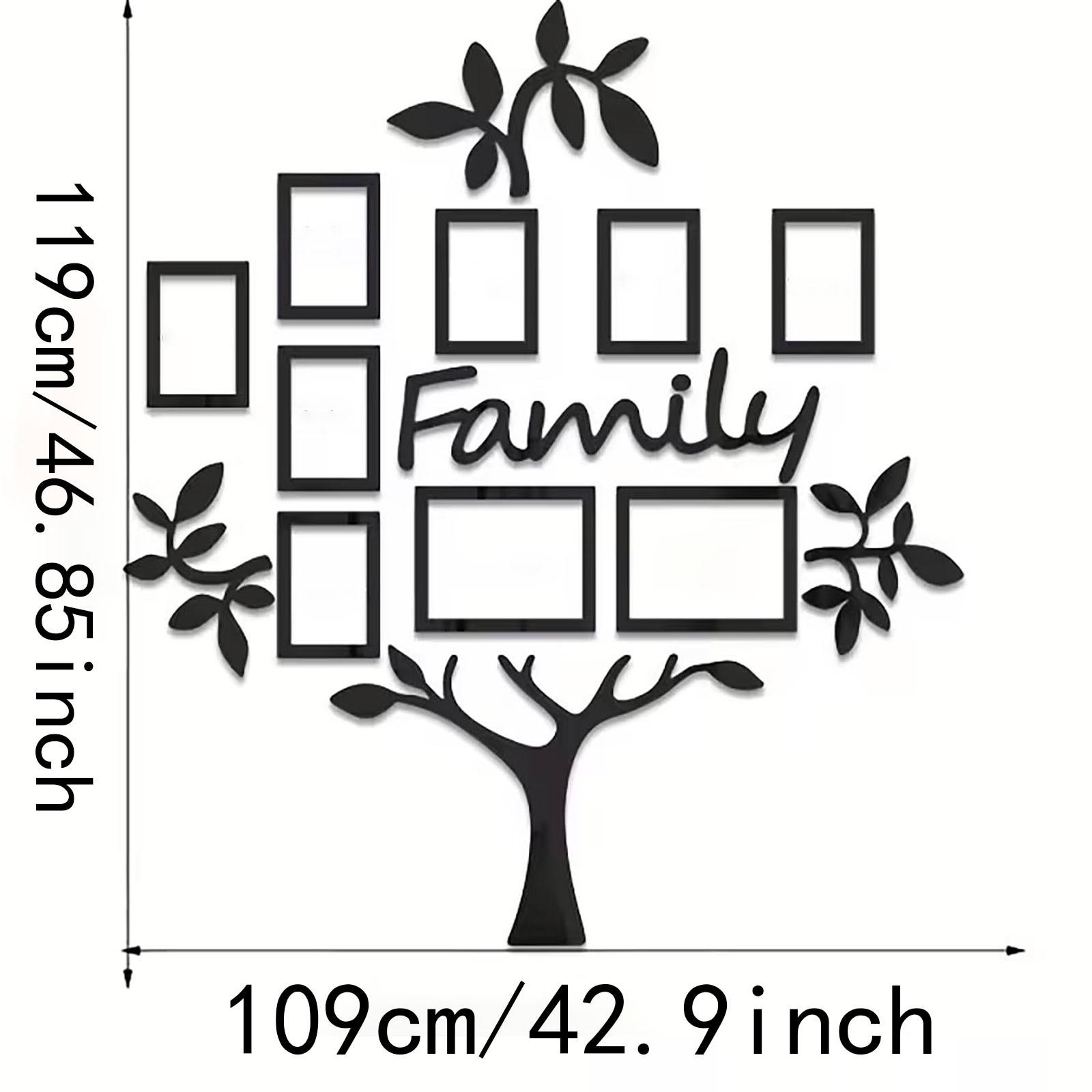 3D Acrylic Photo Frame Wall Decor, 1 Set DIY Photo Collage Gallery Wall Sticker, Wall Decor for Home Office Wedding School, Ornaments