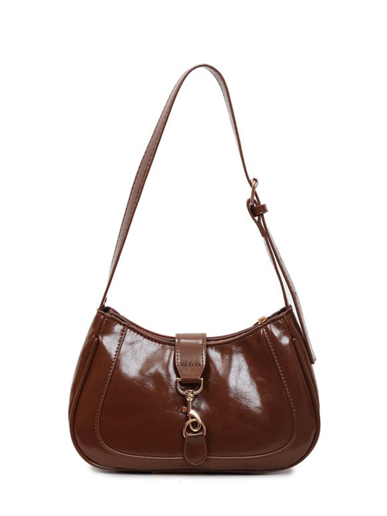 Solid color women's crossbody bag, exquisite and personalized buckle design, lightweight and simple women's shoulder bag, versatile and stylish, suitable for commuting, shopping, dating, parties, outings and other occasions, Handbag Shoulder Bag