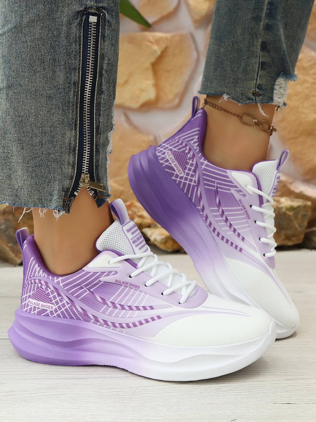 Women's Gradient Thick-Sole Sneakers, Breathable Mesh Casual Height-Boosting Trendy Sporty Running Shoes, Ideal for Outdoor Sports & Daily Wear