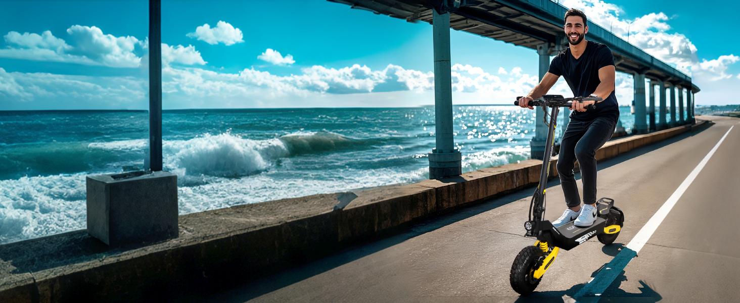 EOEOTWO GT06 Adult electric scooter 1200w electric scooter foldable 11 "off-road scooter with long-distance fast adult scooter 28 miles per hour, 20/40 miles range, dual braking system, front and rear shock absorbers, and turn signal scooter