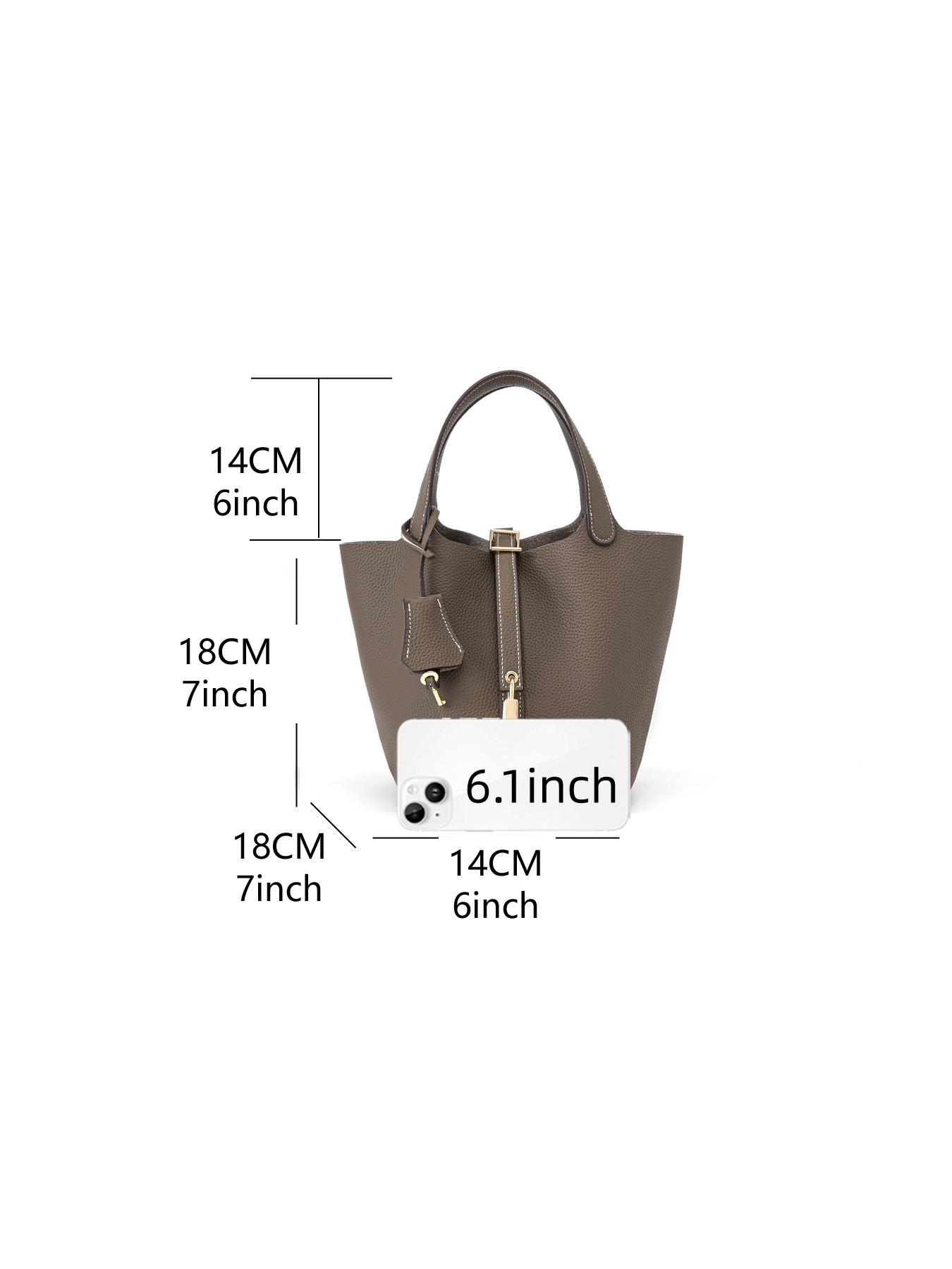 Women's Fashion Solid Color Casual Versatile Genuine Leather Handbag, Fashionable Bucket Bag, Stylish and Practical Accessory for Everyday Use, Perfect for Any Occasion