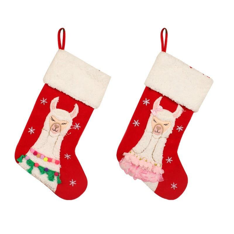 Christmas Socks Cute Alpaca Candy Socks, Christmas Decoration, Holiday Gift, Festive Ornament, Gift Bag, Holiday Decorations