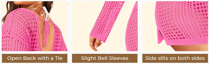 Aqua Eve Women's Plus Size Swimsuit Cover Up - Crochet Bathing Suit Coverups Long Sleeve Swimwear Beach Dress