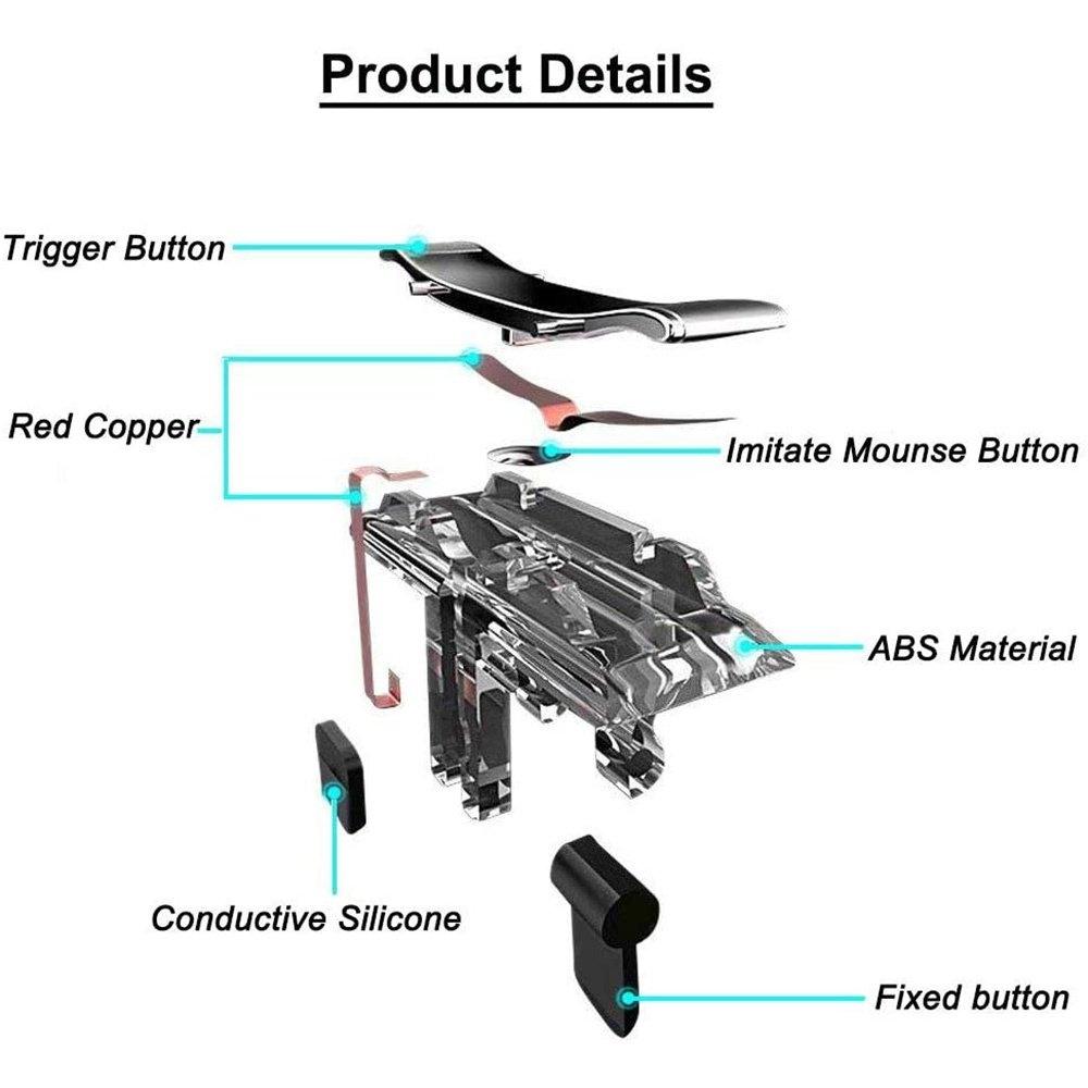 High-sensitivity trigger accessory for mobile gaming peripherals, designed for precision aiming and rapid-fire control. Ergonomically crafted for effortless one-button installation—plug-and-play—enhancing reaction speed and gaming experience.