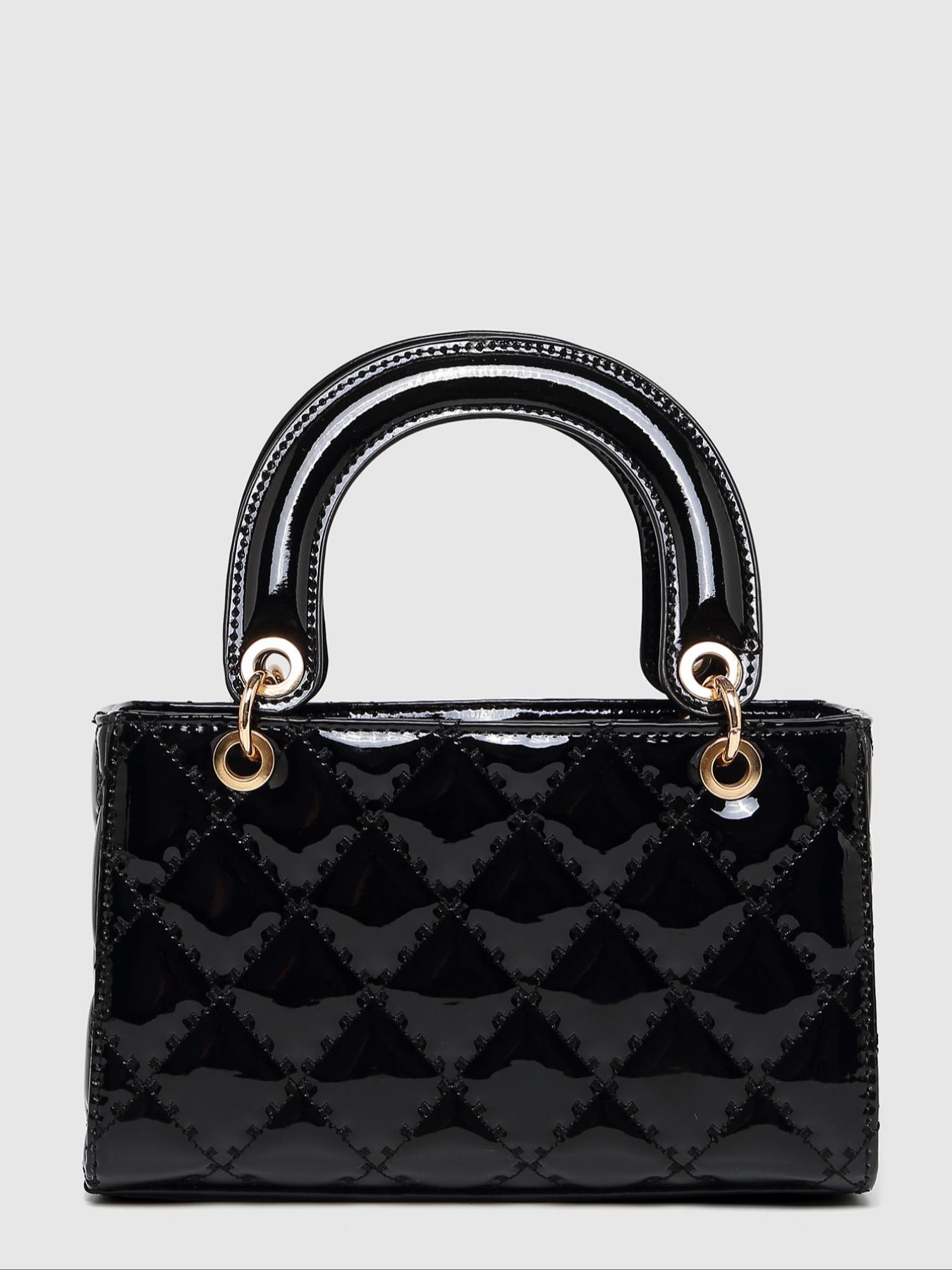 PU Leather Crossbody Bag, Wine Quilted Handbag, Casual Geometric Pattern Shoulder Clutch, Fall Winter Fashion Accessory, Lightweight Crossbody Bag, Crossbody Clutch Purse