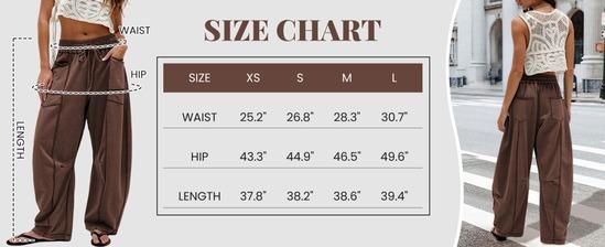 JovenPara Women's Baggy Barrel Pants Wide Leg Smocked Elastic Waistband Lounge Drawstring Trousers with Pockets Casual Streetwear Bottoms Womenswear JovenPara Women's Baggy Barrel Pants Wide Leg Smocked Elastic Waistband Lounge Drawstring Trousers with Pockets Casual Streetwear Bottoms Womenswear