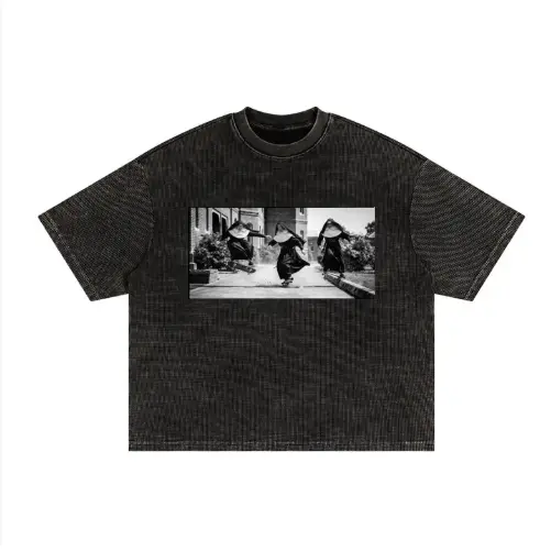 Textured Waffle Washed Boxy T-Shirt