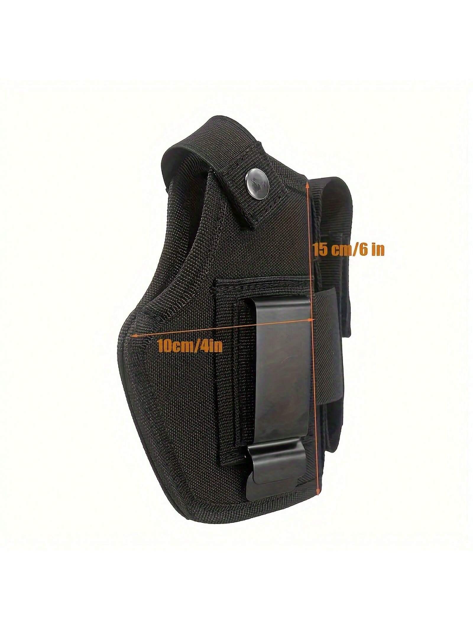 Double-sided gun holster, 1 piece - Classic style - Black sheepskin blend strap with snap fastener - Concealed carry gun holster for outdoor CS scenarios, outdoor gun accessories