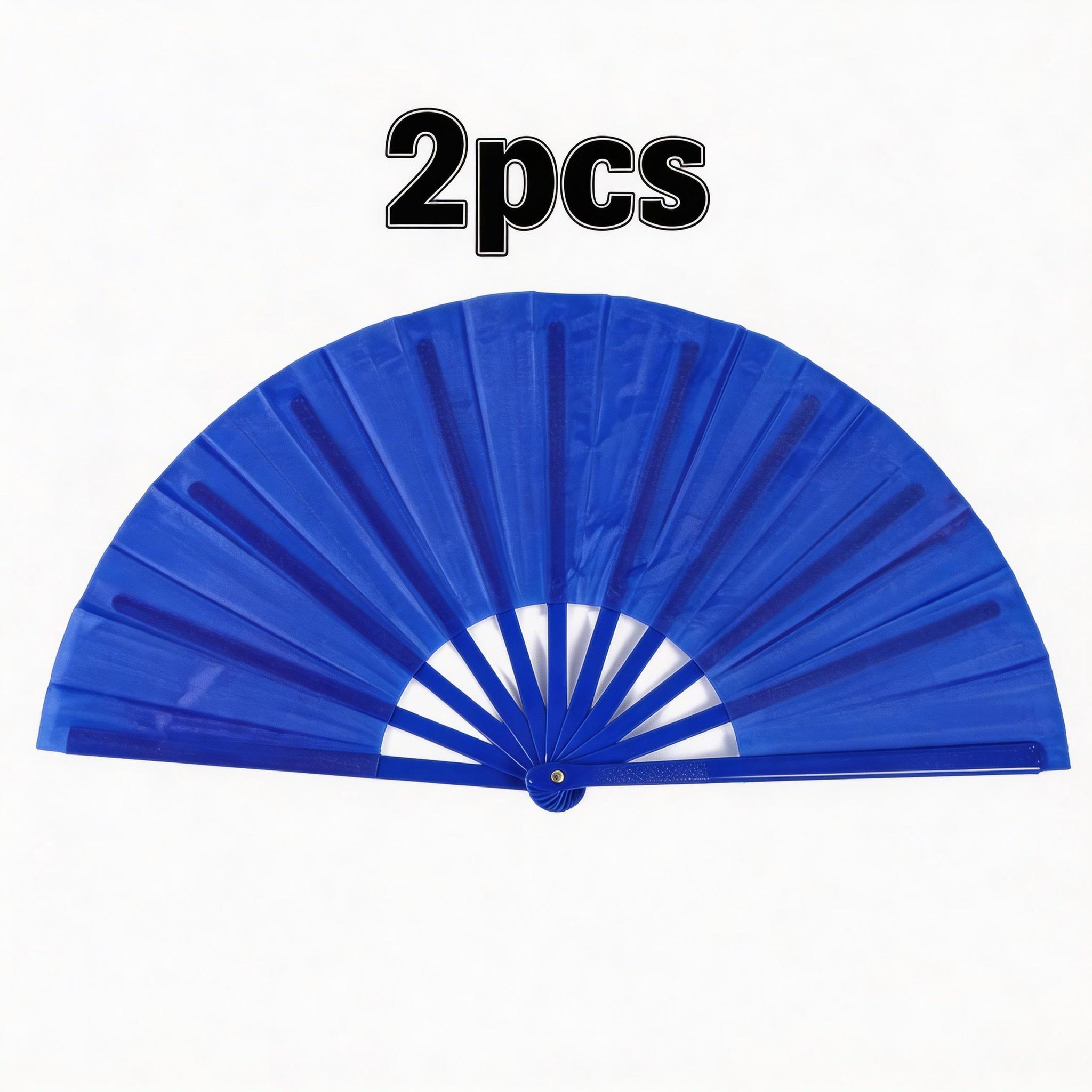 2 Pcs Colorful Kung Fu Sound Fans, 10 Inch Chinese Dance Plastic Fan, Martial Arts Performance Tai Chi Dual-Sided Folding Fan