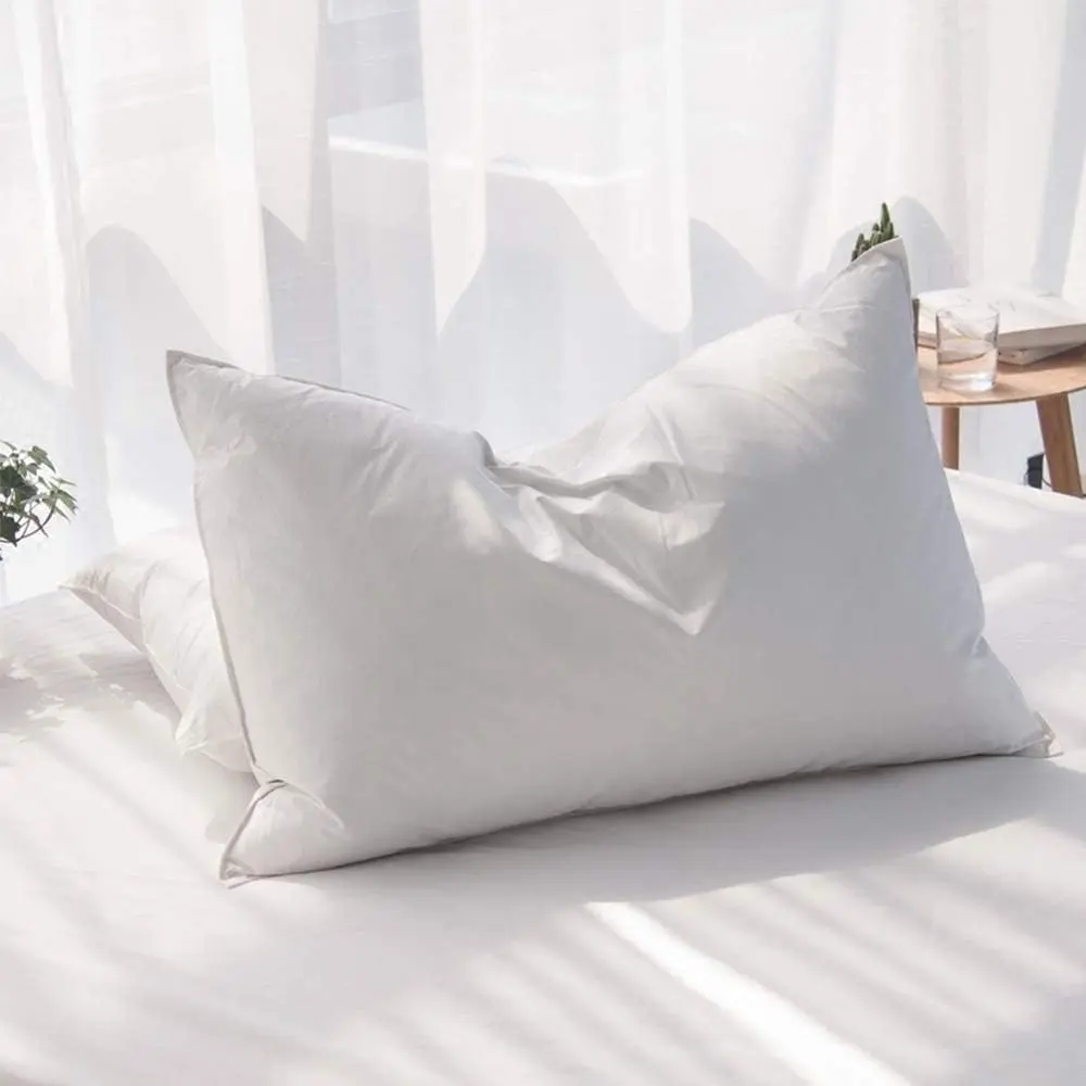 Goose Feathers and Down Pillows, Bed Pillows Queen Size Set of 2 | Hotel Collection, Soft Pillows For Sleeping, All Sleeping Positions,100% Cotton Cover, Downproof, White