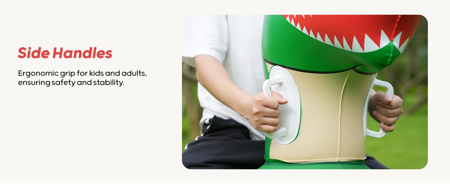 QPAU 1/2 PCS Bouncy Animal Hopper Toys (Dinosaur, Reindeer, Bull & Cute Dino) - Medium for 2+, Large for 5+, Inflatable Ride-On Jumping Bouncer, Indoor & Outdoor Energy Release Toy for Kids Boys Girls