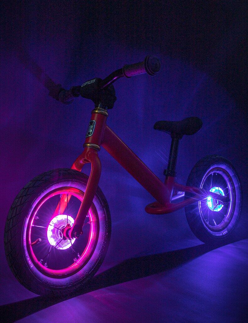 ROCKBROS Bicycle Wheel Hub Light Waterproof Smart 12 LED Colorful Flash Light Safety Warning Fit Balance MTB/Road bikes