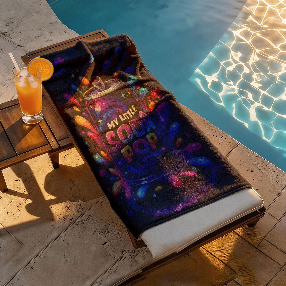 My Little Soda Pop Beach Towel, Large Size, Quick-Dry, Absorbent, Ideal for Beach, Pool, Summer Outing, Outdoor Picnic, Home Use